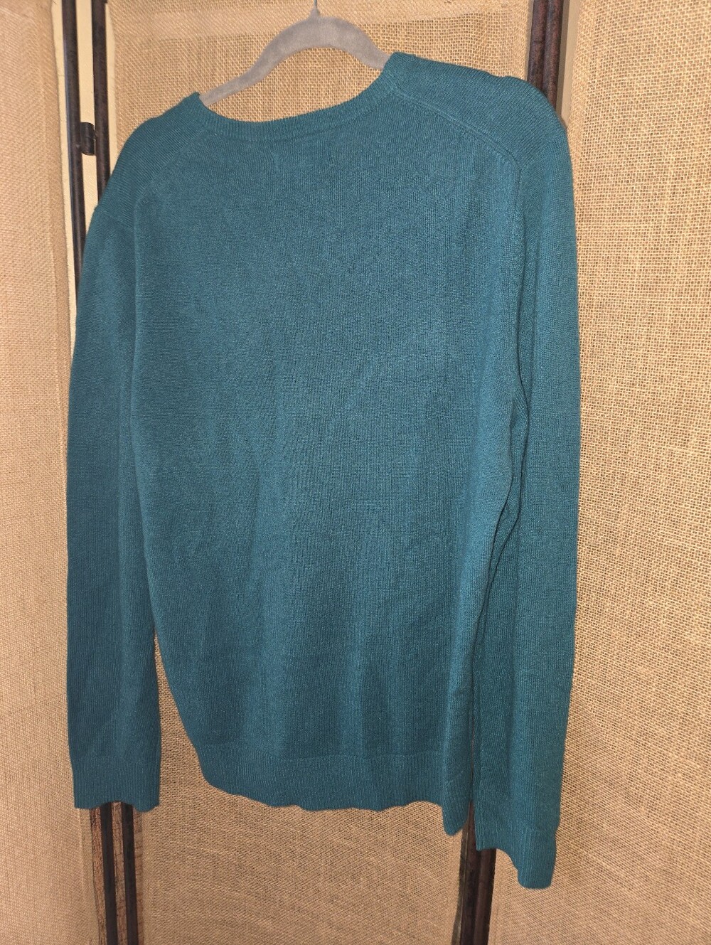 NWOT The Commons 100% Cashmere Peacock Green Sweater Size Large - Picture 11 of 11